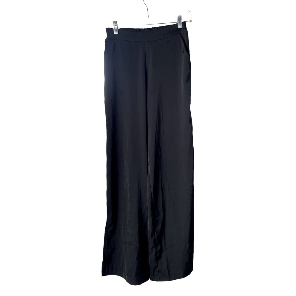 Satin -y Wide Leg Women's Pants Black